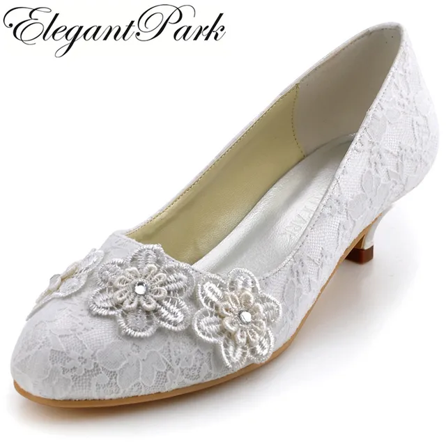Woman Lace Wedding Shoes A0002 Low Heel Comfortable Round Toe Woman Lace Wedding Shoes A0002 Low Heel Comfortable Round Toe Liques Women Bridal