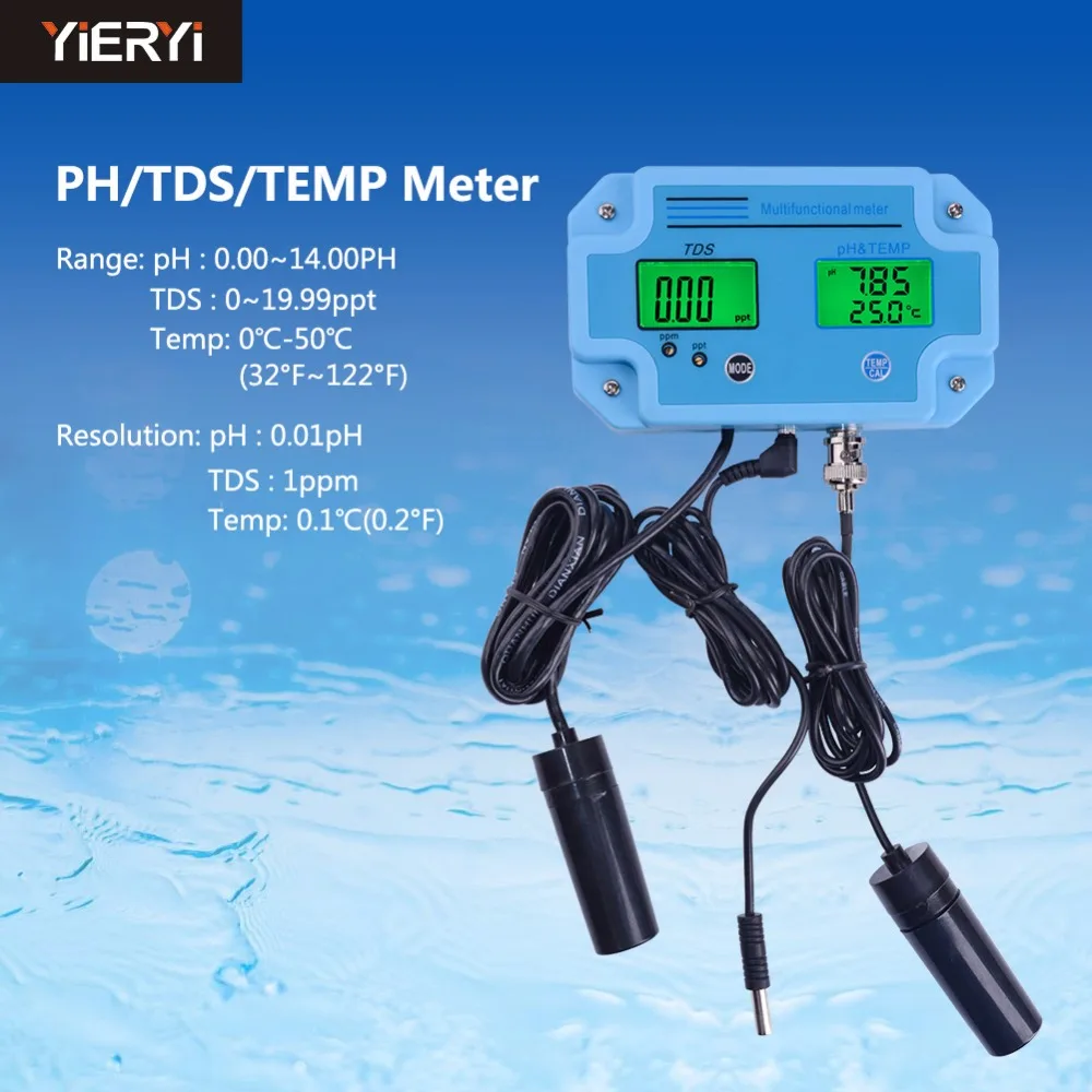 Yieryi PH-2983 Цифровой Высокоточный тестер качества воды PH и TDS 2 в 1 метр для питьевой воды, бассейна, лаборатория