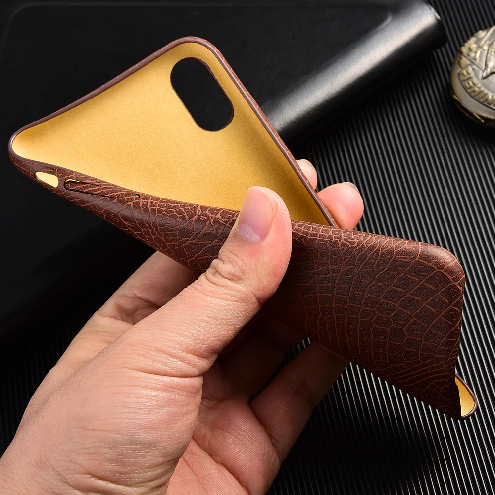 Мягкий чехол из искусственной кожи с узором для iPhone XS Max, чехол для телефона для iPhone 6S 7 8 Plus, чехол в крокодиловом стиле, деловой чехол