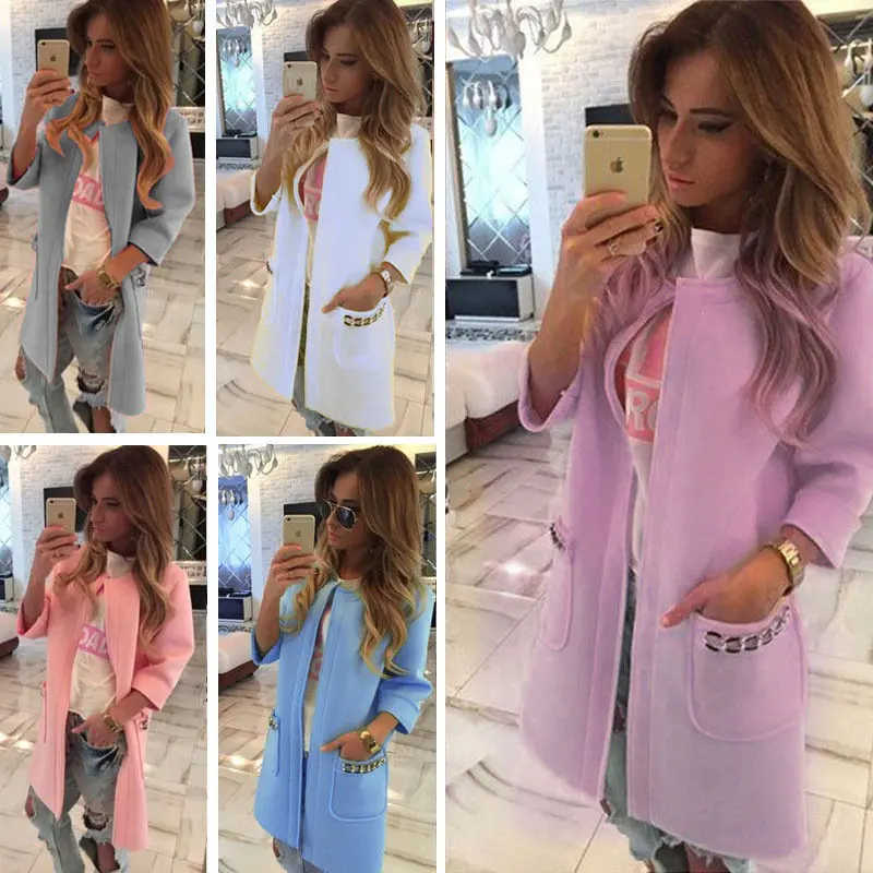 

2018 USA Newest Women's Long Sleeve Solid Loose Open Stitch Holiday Casual Outwear Coat Gift