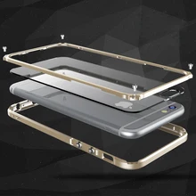 Aluminium Butoir En Métal Pour Apple iPhone 6 Cas 6 S 6 S + Transparent PC Caméra Couvercle De Protection Pour Apple iPhone6 Cas pare-chocs