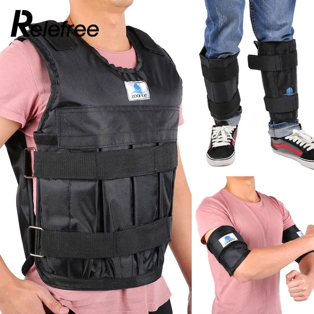 

44LBS Adjustable Empty Weighted Vest Jacket Exercise Boxing Training Waistcoat