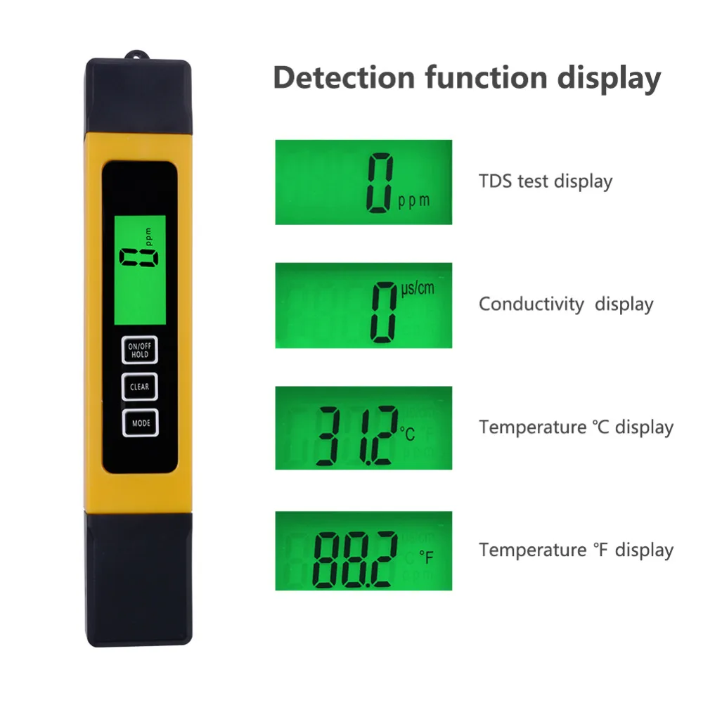 Дизайн 2 шт./лот(1 шт. ЖК-цифровой TDS-3/TDS метр карманный тест+ 1 шт. TDS тестер 0-9990 ppm, 3 в 1 измерительные инструменты