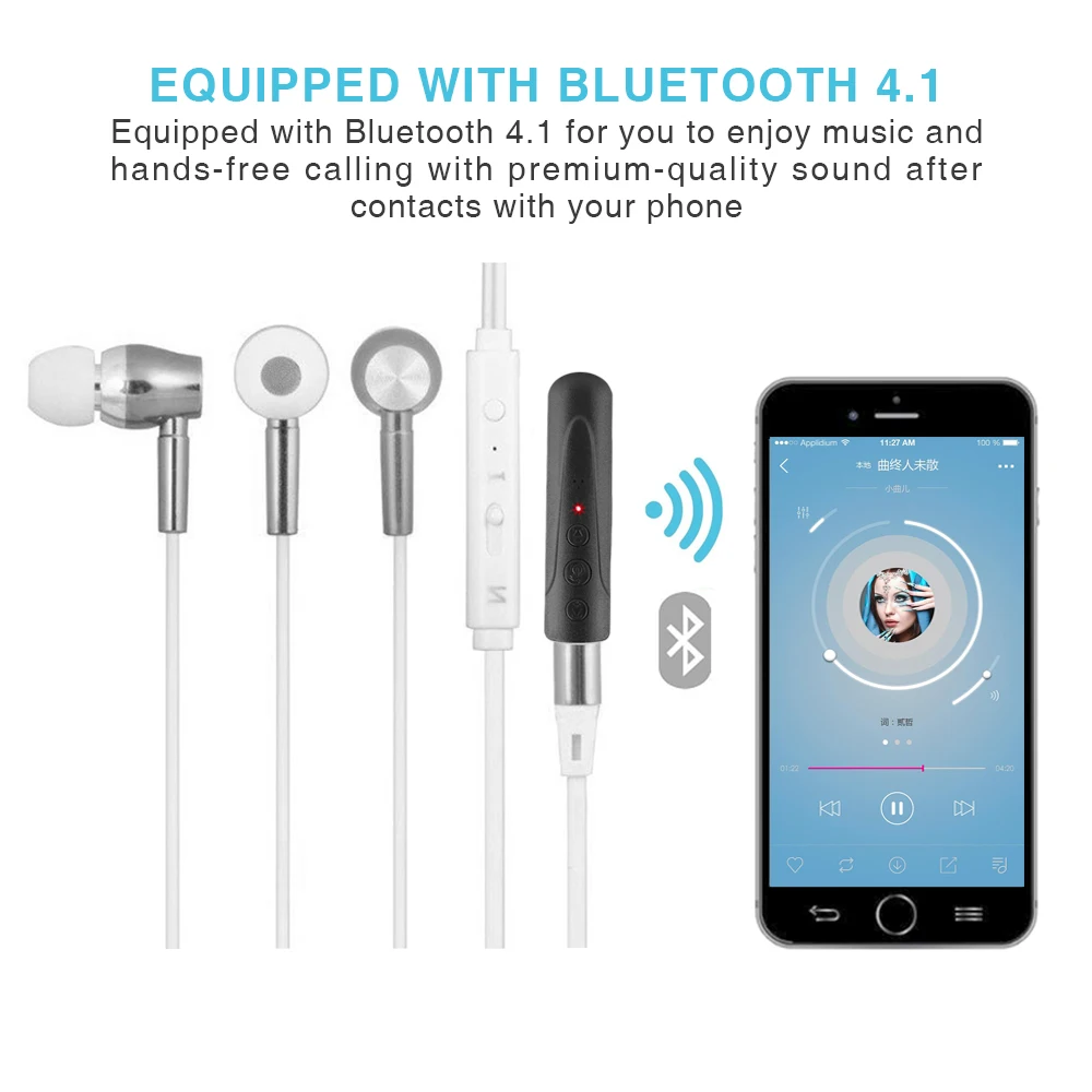 Bluetooth 4 1 адаптер приемника 3 5 мм AUX аудио беспроводной стерео громкой связи