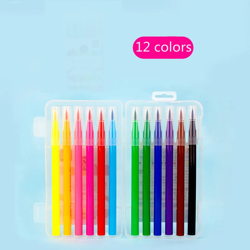Deli акварельный Маркер Набор Мягкая головка моющийся цветной карандаш большая емкость Акварельная кисть для рисования принадлежности для рисования - Цвет: C soft head