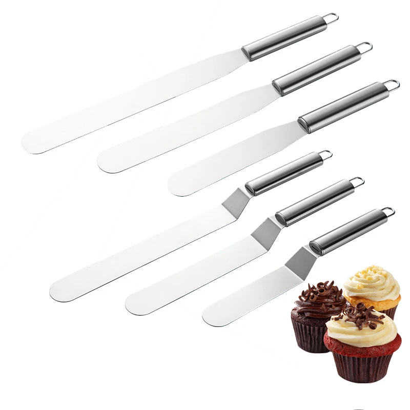 

6/8/10 inch Stainless Steel Butter Cake Cream Spatula For DIY Cake Smoother Icing Frosting Decorating Tools Baking Pastry Tools