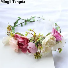 Mingli Tengda Высокое качество цветы элегантные свадебные цветы и вуалетки женские цветы для обруча вечерние tocado novia pelo
