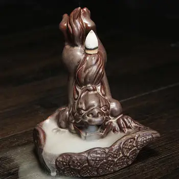 

Smoke Waterfall Incense Burner Holder Kirin Backflow Incense Burner Ceramic Censer Aromatherapy Furnace Mountain River Handicraf