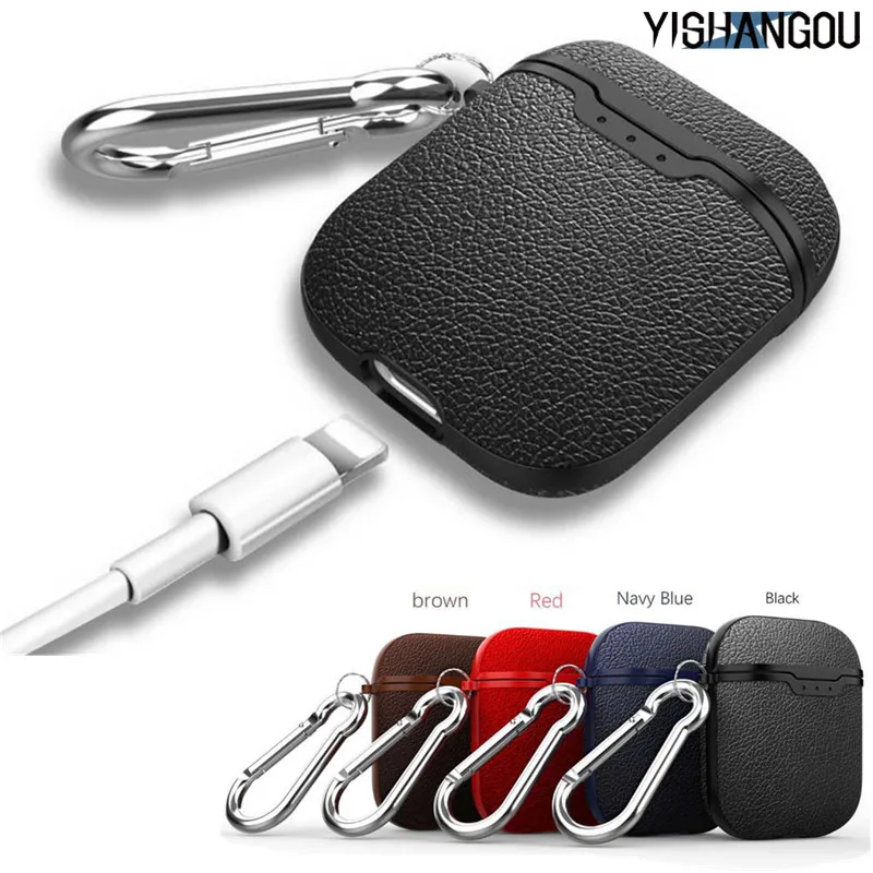 

YISHANGOU Lichee Crocodile Grain Leather Earphones Case Cover For Airpods 1/2 Headphone Ear Phone Protective Pouch Bag