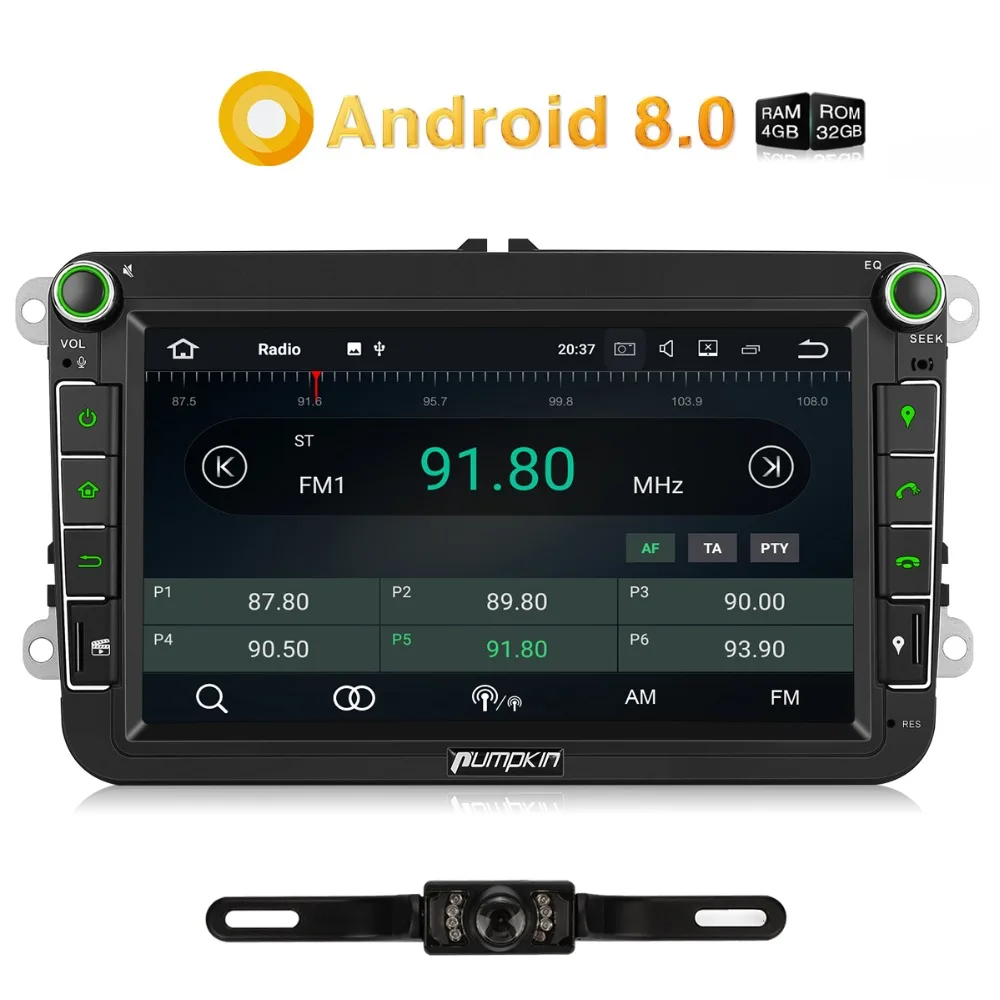 Pumpkin 2 Din 8" Car Radio 4GB RAM Android 8.0 GPS Navigation Car
