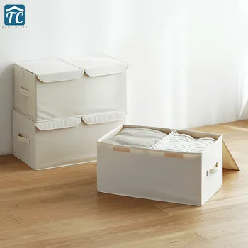

Cloth Double Cover Storage Box Household Clothes Clothing Compartment Finishing Thickening Container Holder Dustproof Cosmetic