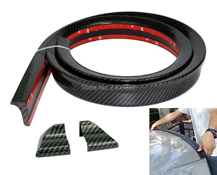 

1.5 Meters Rubber Carbon Fiber Rear Spoiler Wing or Roof Spoiler Wing Trim for BMW Audi Volkswagen Mercedes Volvo Sedan