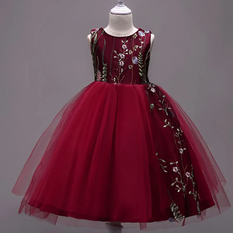 Вечерние платья для выпускного вечера для подростков; кружевные свадебные платья с цветочным узором для девочек; элегантное торжественное платье принцессы без рукавов для девочек