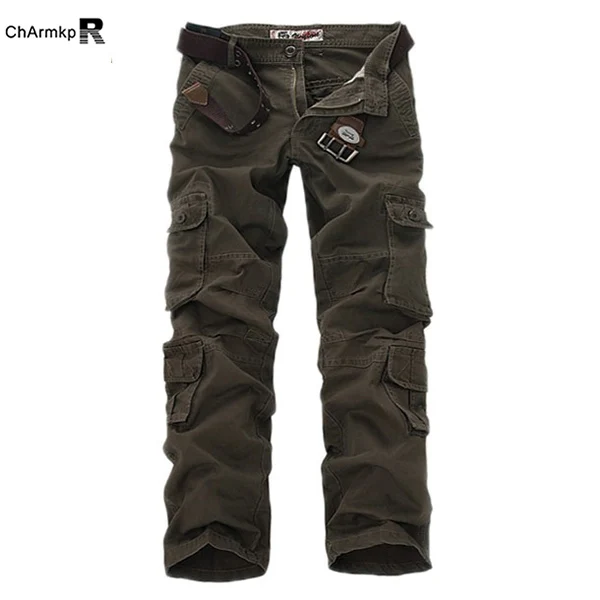 Outdooors Loose Large Size Cotton Multi Pockets Cargo Pants