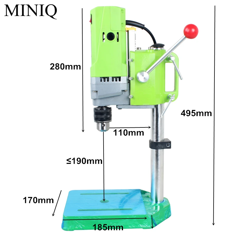 MINIQ мини скамейка дрель 710 Вт скамейка сверлильный станок с переменной скоростью сверлильный патрон 1-13 мм для DIY дерево металл электрические инструменты