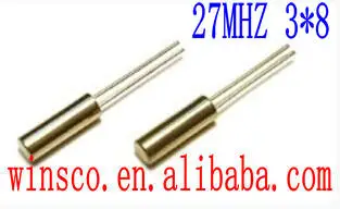 

27 MHZ Crystal oscillator Cylindrical 3 * 8 mm Quartz crystal,27M 500PCS/LOT FREE SHIPPING 27.000MHZ