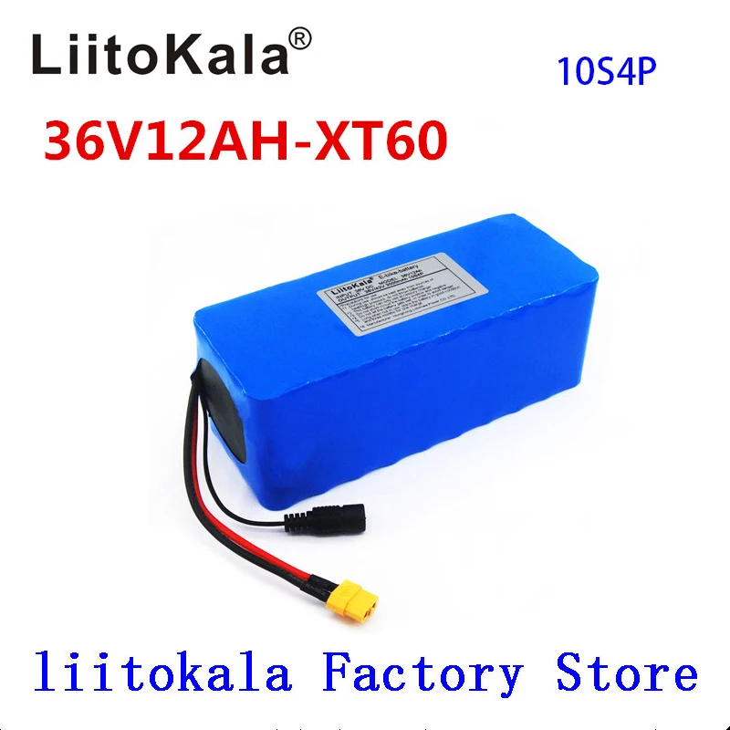Bateria de Bicicleta Bateria de Lítio-íon Liitokala Elétrica 18650 500 w Alta Potência 42 Motocicleta Scoote Xt60 Masculino 36 v 12ah 10s4p
