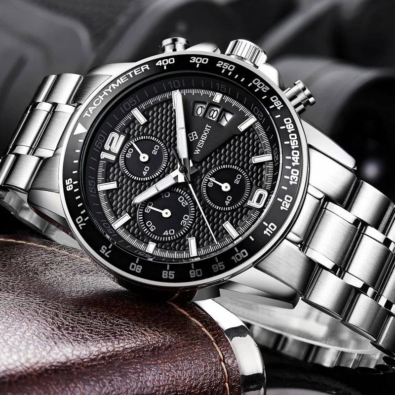 

WISHDOIT Men Watches Fashion Brand Multifunction Chronograph Quartz Watch Men Military Sport Wristwatch Male Clock Relogio Man