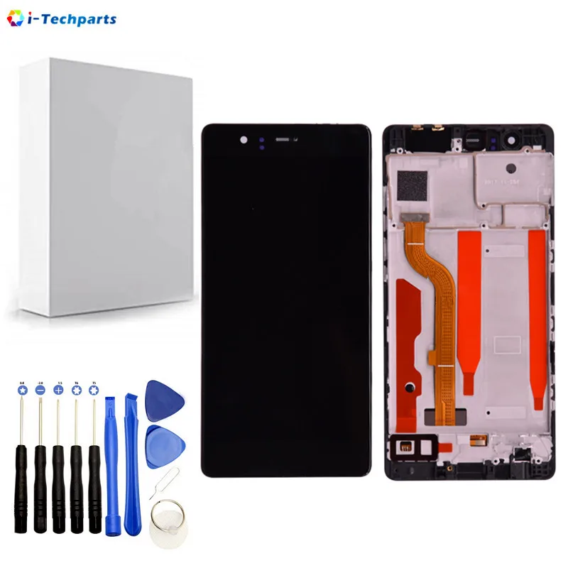 

New LCD Screen for HUAWEI P9 LCD Display Screen + Touch Digitizer Screen Assembly with Frame Parts Replacement ,Black White Gold