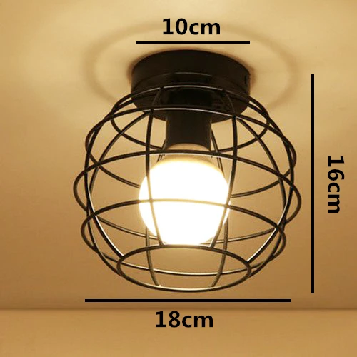 Винтажный потолочный светильник E27 s, железный черный потолочный светильник, ретро светильник в клетку, Кухонные светильники, светильник для дома, светильник ing - Цвет корпуса: C-style