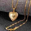 Heart allah pendant Jewelry For Women 24K Gold Color Muslim Heart Allah Open Heart Pendant Necklace With Chain 3