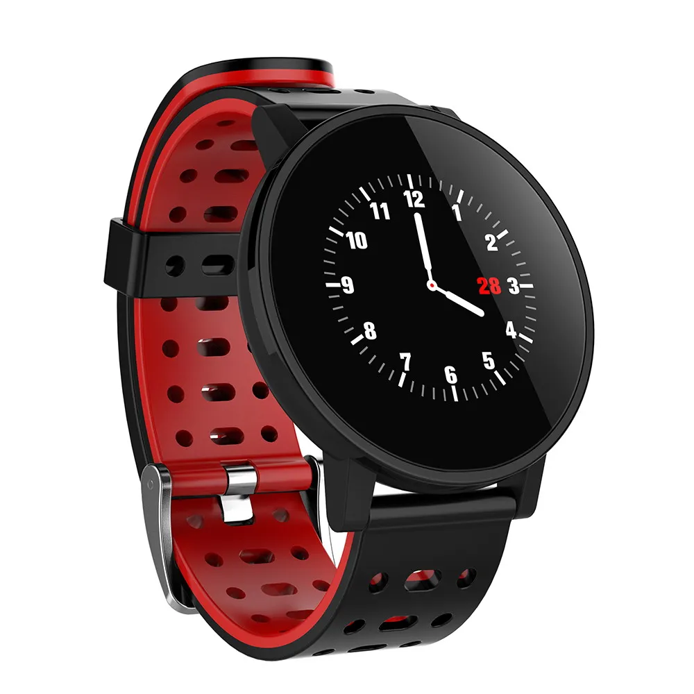 Makibes T3 IOS Android Смарт-часы мужские HR кровяное кислородное кровяное давление IP67 Водонепроницаемый фитнес-трекер PK V11 браслет - Цвет: Red