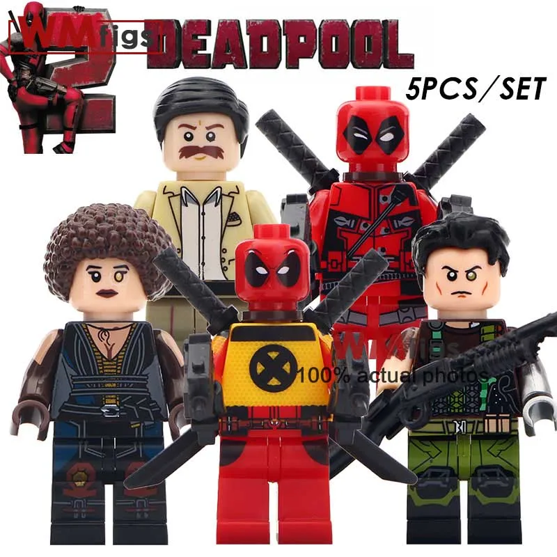 

100Pcs/lot Super Heroes Deadpool 2 Movie Version Peter Domino Cable Action s Collection Building Blocks Children Gift Toys