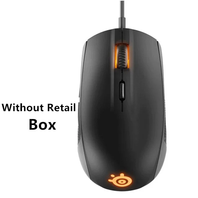 SteelSeries Rival 100, игровая мышь, USB Проводная оптическая мышь 4000 dpi, мышь с призмой, RGB подсветка, бесплатный подарок, коврик для мыши - Цвет: Without retail box