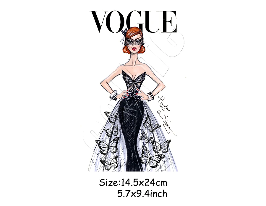 Горячая Распродажа женские элегантные нашивки на одежду Vogue модный персональный аксессуар Kawaii легко печать утюжок на термоприклеивание, наклейки
