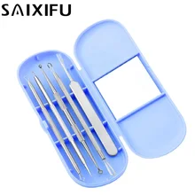 5 шт./компл. из нержавеющей стали акне угрей прыщи наборы пор инструмент для очистки пор игла Удаление угрей прыщи уход за кожей лица Инструменты BT47