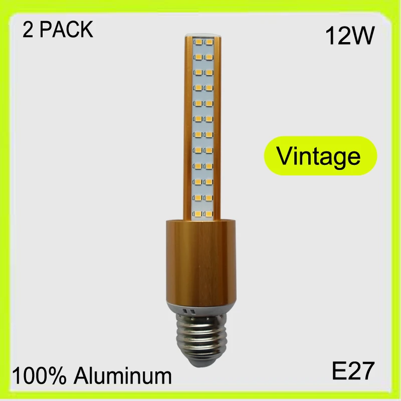 

Top quality NEW 2 PACK Vintage retro 12W 96 led corn lamps bulbs led stick pendant light down light led tube warm white golden