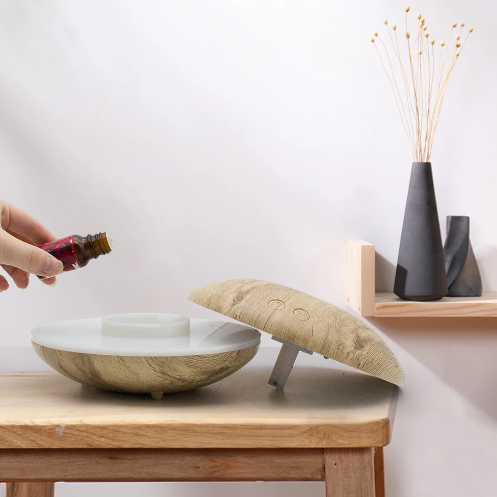 Online PIVOKA 400ml USB Aroma Ätherisches Öl Diffusor Ultraschall luftbefeuchter mit Holzmaserung Led leuchten Difusor Aromaterapia für Hause