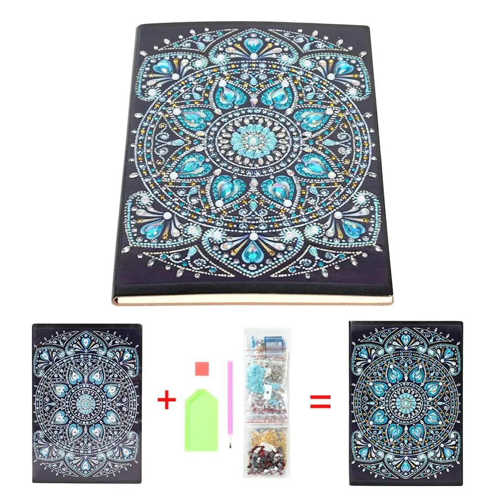 DIY Xmas Special Shaped Diamond Painting 60 Pages A5 Notebook Diary Book Kits