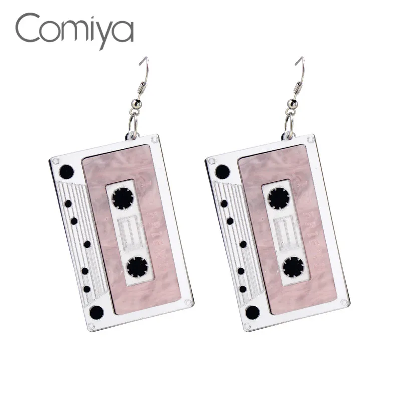 

Comiya Fashion Brand Acrylic Tape Dangle Earrings For Women Zinc Alloy Pendientes Mujer Moda Long Drop Earring Mujer Jewelry CC