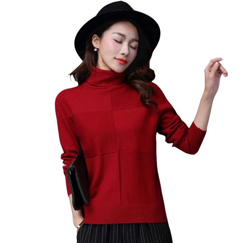Women sweater Autumn winter 2017 New Turtleneck Fashion Sweater casual Sweater Women long sleeve warm Top pullovers sweater AS92