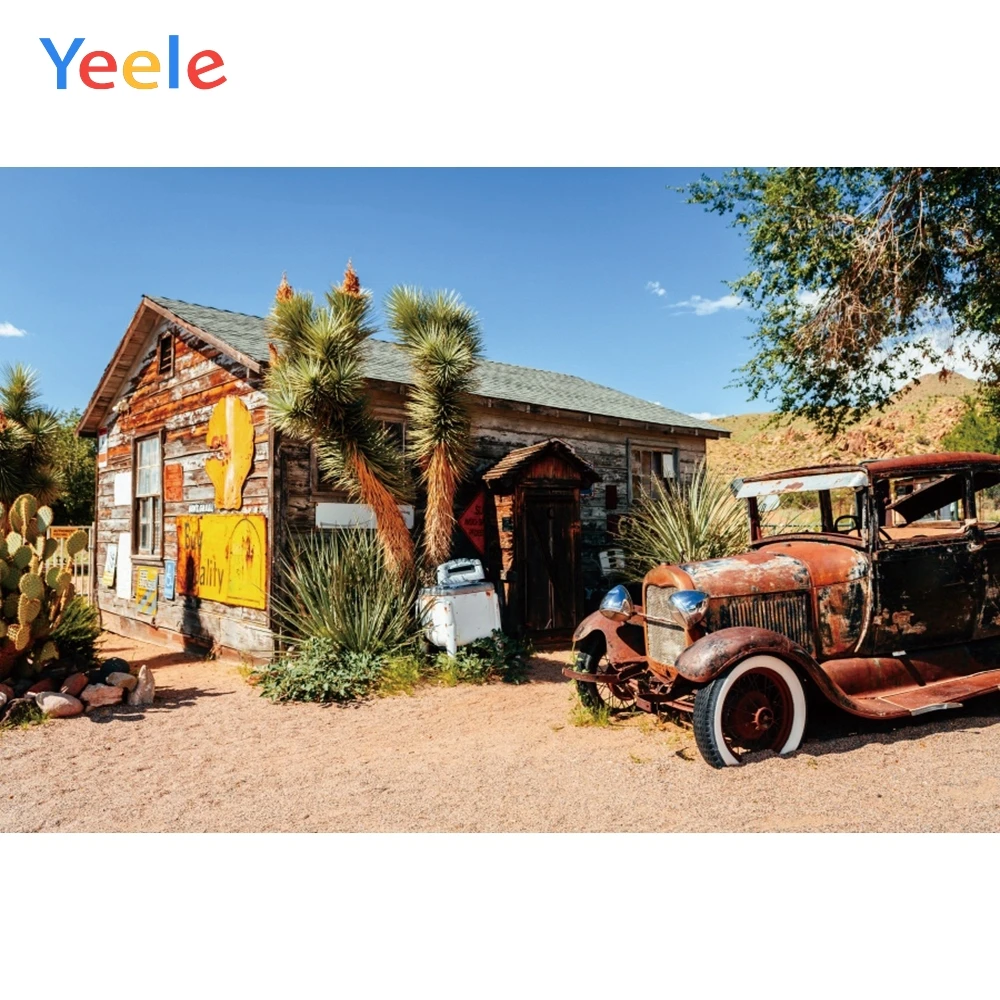Фоны Yeele West Cowboy для фотосъемки с изображением голубого неба кактуса пустыни