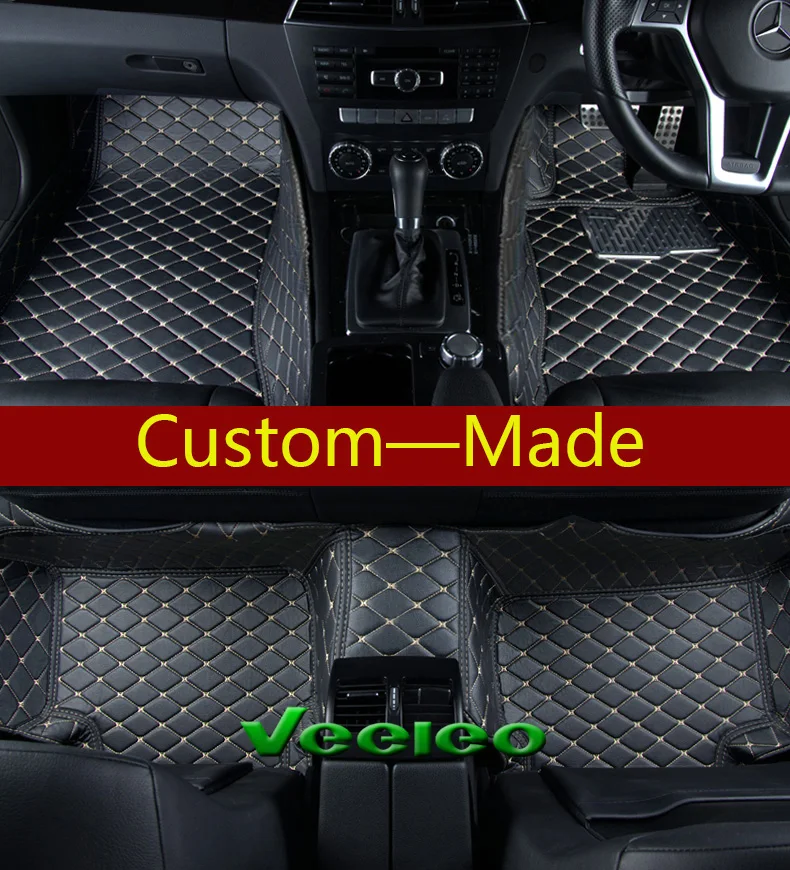 Veeleo Right Hand Drive 5 Colors Leather Car Floor Mats for Jaguar XF