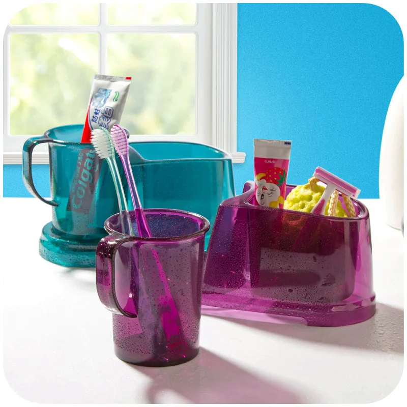 Transparent tooth brush cup holder suit, toothbrush toothpaste wash cup