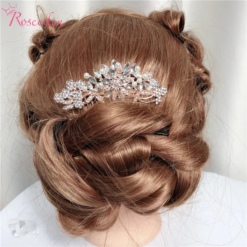 Flossy Хрустальная Свадебная Расчёска для волос, шпилька, заколка для волос, Цветочные Свадебные украшения для волос для женщин, девочек, горячая RE876