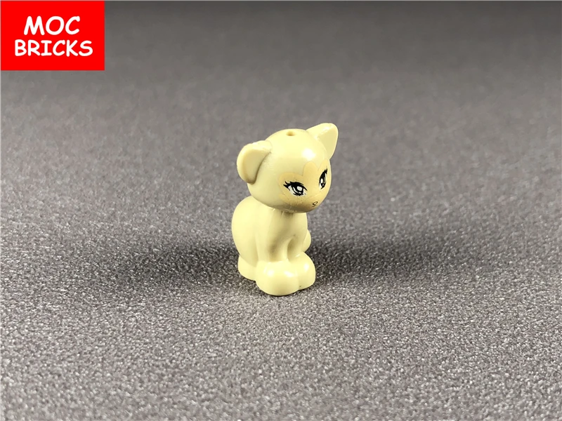 5 шт./лот кирпичи MOC с животными белые и черные кубики для маленьких кошек
