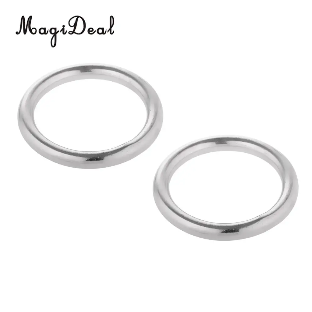 MagiDeal Superior Strength 1Pair Smooth Welded Polished Boat Marine Stainless Steel O Ring Replacement for Rowing Boat Dive Acce