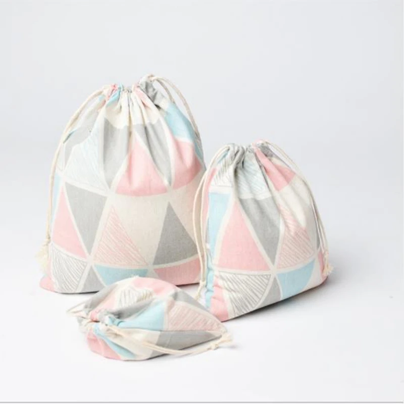 

Fashion Canvas Drawstring Small Cosmetic Bag Travel Makeup Case Organizer Storage Make Up Pouch Toiletry Beauty Wash Kit Box