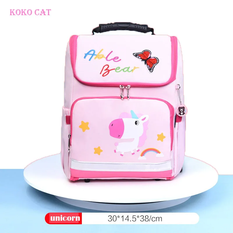 

KOKOCAT Cartoon Unicorn School Bags for Girls Boys Student Kids Orthopedics Bagpack Children Satchel Enfant Flamingo Backpack