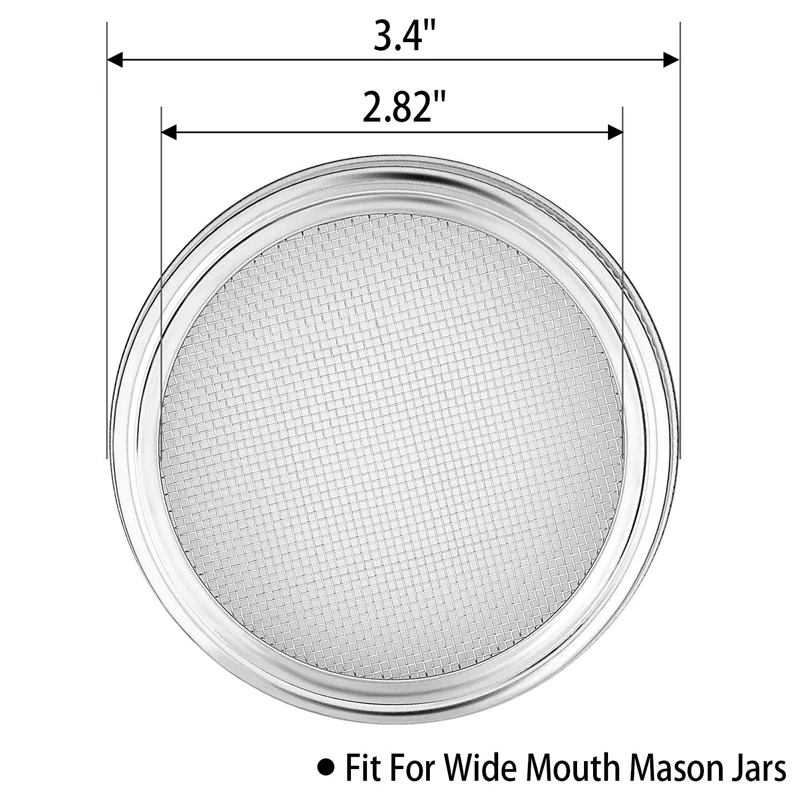 8 Упаковка, нержавеющая сталь Sprouting крышка банки комплект для широкого рта банка с завинчивающейся крышкой, ситечко экран для консервных