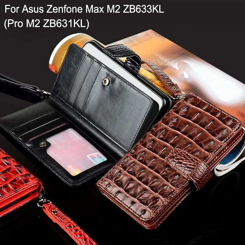 Чехол s для asus Zenfone Max Pro M2 ZB633KL ZB631K роскошный крокодиловый Змеиный кожаный чехол
