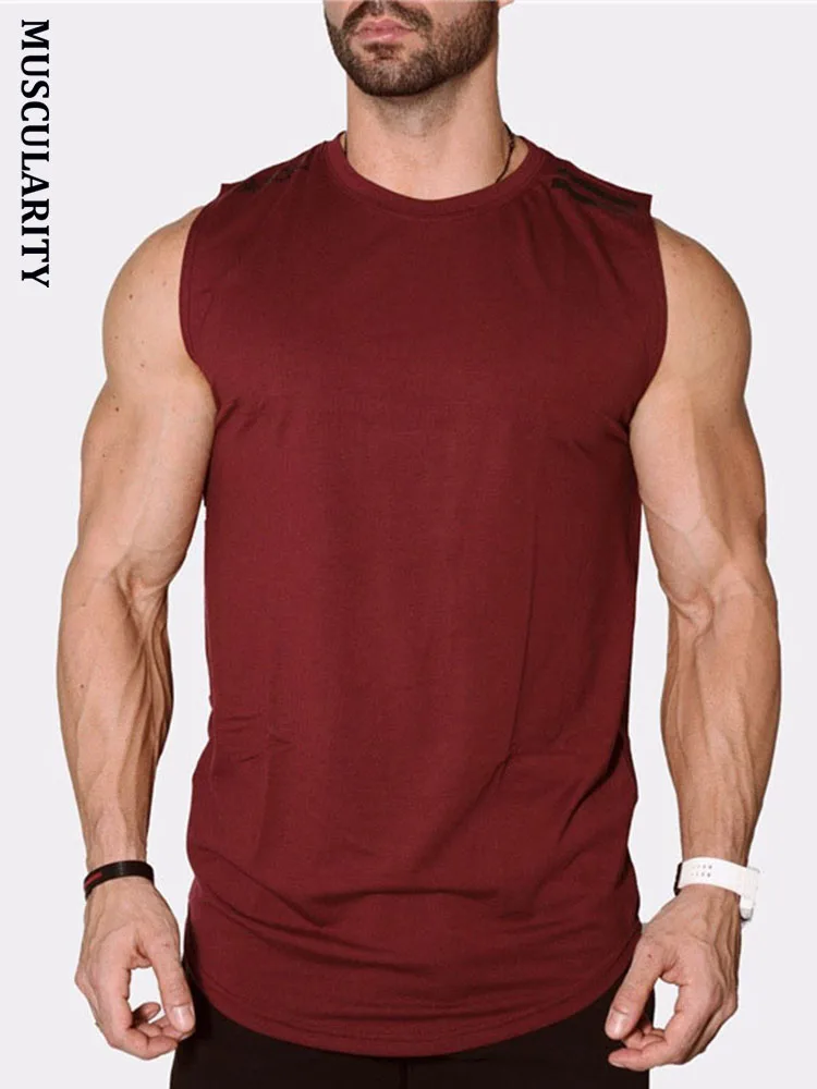 high quality mens tank tops gyms Fitness bodybuilding slim fit tank top