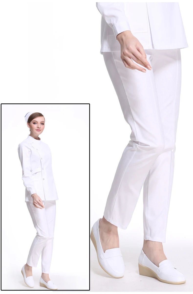 Белые длинные штаны для медсестры, большие размеры, летние резинка на талии, штаны, синие, розовые, больничные, медицинские, рабочие штаны с карманами, костюмы врача