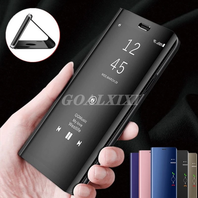 

Smart Mirror Flip Phone Case For OnePlus 6T 6 5T Clear View Window Hard PC Stand Cover For One Plus 6 5T 6T Kickstand Capa Coque