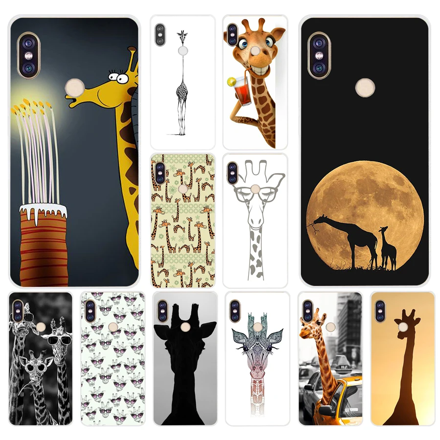 

164A Adorable Giraffe Soft Silicone Tpu Cover phone Case for xiaomi redmi 6 pro note 6 pro 5 plus 4 4x mi 8