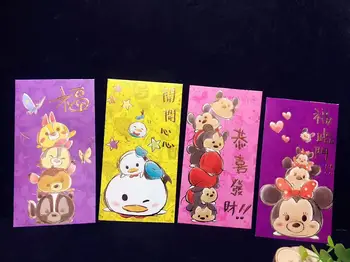 

5 Packs 30 Pcs Cartoon Mickey Minnie Long Size Red Packet 2019 Chinese New Year Red Envelope